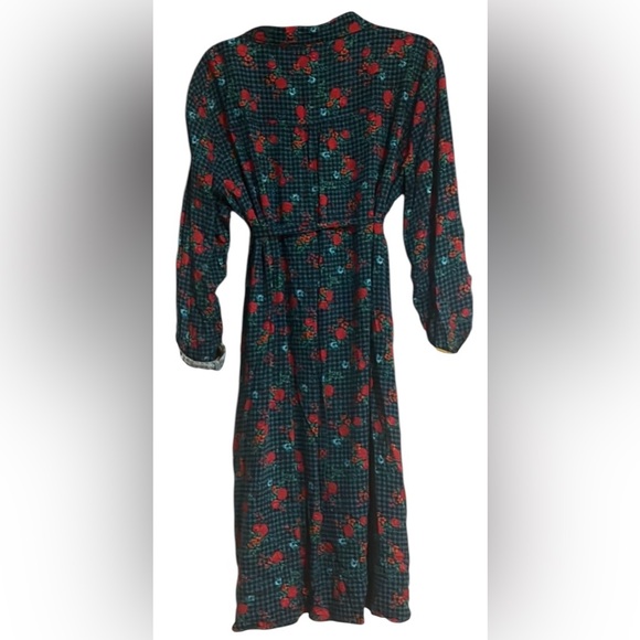 MATILDA JANE Blue/Red/Gold Fa La La Gingham Floral T-shirt Dress, Size XXL, GUC. - Picture 9 of 11